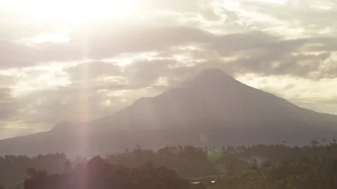 TIMELAPSE Epic Sunrise View of Mount Klabat, Manado, North Sulawesi Indonesia Stock Footage 130191319