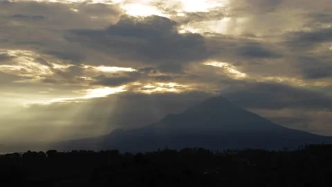 TIMELAPSE Epic Sunrise View of Mount Klabat, Manado, North Sulawesi Indonesia Stock Footage 130191663
