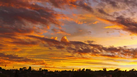Timelapse of epic sunset sky afterglow in Los Angeles, California Stock Footage 346725878