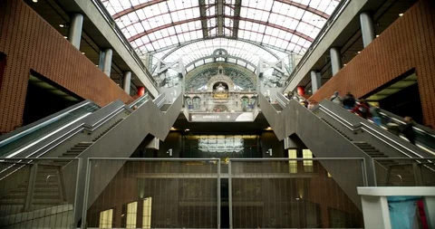 Timelapse of escalators and stairs Stock Footage 105328968