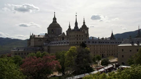 Timelapse of Escorial Monastery at afternoon Stock Footage 115079899