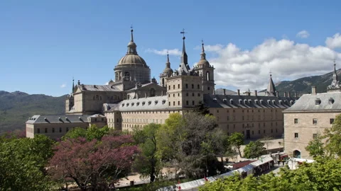 Timelapse of Escorial Monastery at noon Stock Footage 115079886