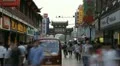Timelapse Establishing Shot Busy Area Shopping Street Crowd Asian People Nanjing HD Footage