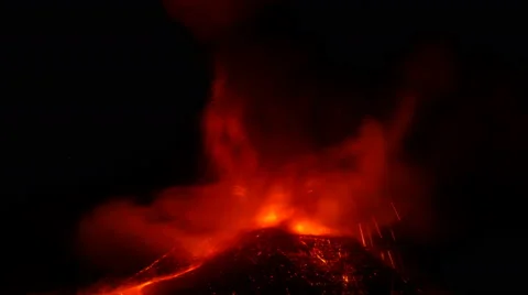 Timelapse etna volcano eruption Stock Footage 68070141