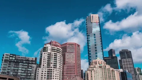 Timelapse of Eureka Skydeck 88 and CBD, Southbank, Melbourne, Australia 動画素材 84036380