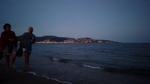 Timelapse: Evening in the beach of Roses Stock Footage 139307938