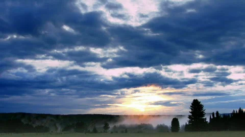 Timelapse evening fog Video stock 512444