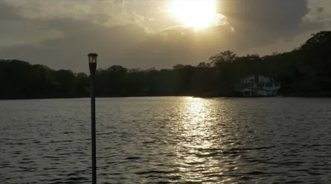 Timelapse of an evening at lakeshore Stock Footage 50166340