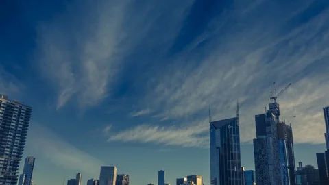 Timelapse of evening in Melbourne Stock Footage 99071346