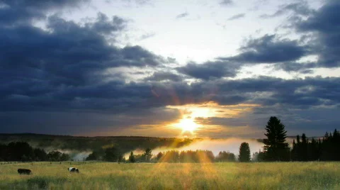 Timelapse evening nature scene Stockbeeldmateriaal 510392