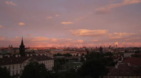 Timelapse of the evening in Prague Stock Footage 36168170