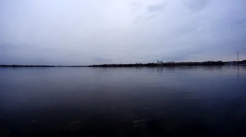 Timelapse in the evening on river Dnieper Stock Footage 48815852