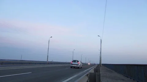 Timelapse Evening Road Traffic Stock Footage 78532236