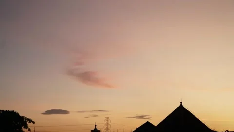 Timelapse Evening sky with orange clouds Stock Footage 263014530