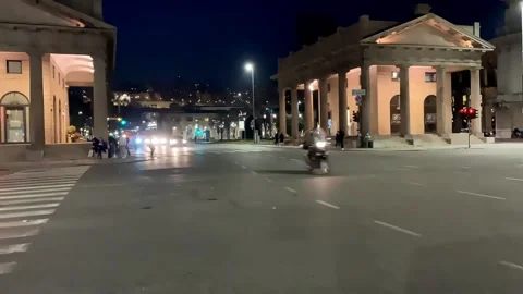 Timelapse of evening traffic in Largo Porta Nuova in Bergamo Stock Footage 149299681
