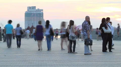 Timelapse. evening walks. Stock Footage 7728748