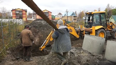 Timelapse of Excavator Digging Hole to Make a Pit Stock Footage 71353840