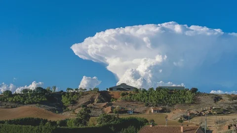 Timelapse explosive massive cloud Cumulonimbus Stock Footage 129148770
