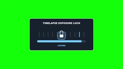 Timelapse Exposure Lock Status Green Screen Overlay Stock Footage 344029201