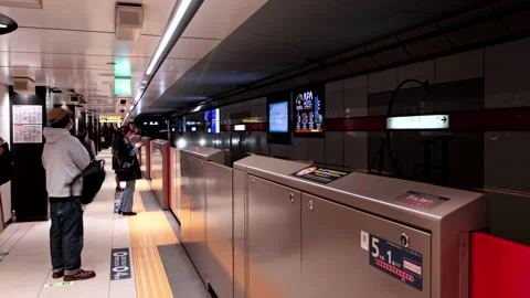 Timelapse of Express Train passing through platform of Tokyo Metro Marunouchi Stock-Footage 189493171