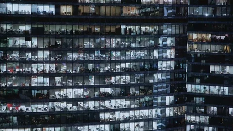 Timelapse facade shot of skyscraper s facade in downtown. Locked down shot Stock-Footage 103855927