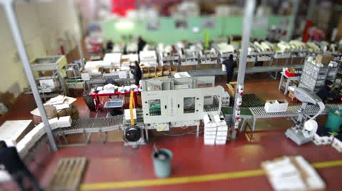 Timelapse in a factory of packaging, wrapping and boxing Stock Footage 22555205