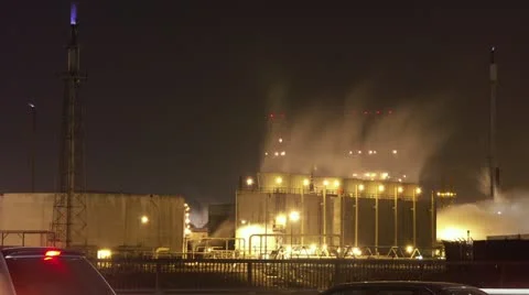 Timelapse factory traffic Stock Footage