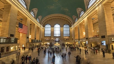 Timelapse of the famous Grand Central's interior in New York. USA 스톡 동영상 88913580