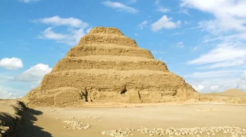 Timelapse of the famous Step Pyramid of Djoser in Saqqara, Egypt Stockbeeldmateriaal 46776786