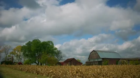 Timelapse farm barn Stock Footage