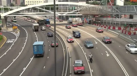 Timelapse Fast motion of Heavy traffic in Hong Kong, China Stock Footage 12361017