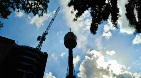 Timelapse Fast Moving Cloud And Sydney Tower Video stock 34284871