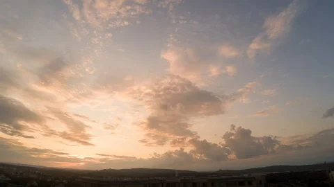 Timelapse Fast Moving Evening Cloudscape Stock Footage 117127617