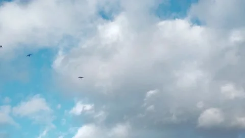 Timelapse of fast moving low cumulus and stratus clouds on a sunny day - Part 1 Stock Footage 146097571