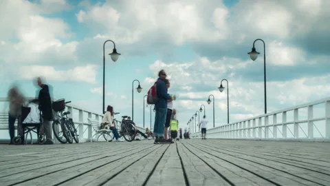 Timelapse, fast-moving people Stock Footage 89176166