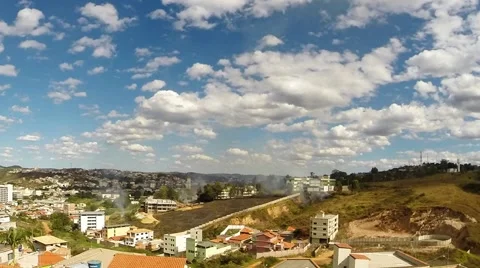 Timelapse of a field burning in Brazil Stock Footage 52389450