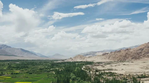 Timelapse of fields in Ladakh up to down Video stock 54630533