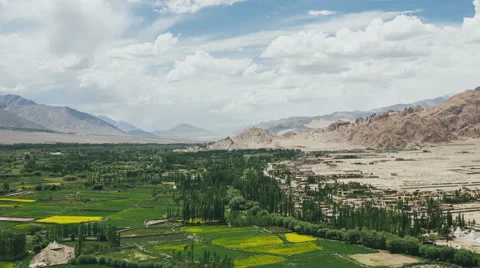 Timelapse of fields in Ladakh static Stock Footage 54633643