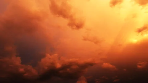 Timelapse Of A Fiery Red Sky Stock Footage 340350770