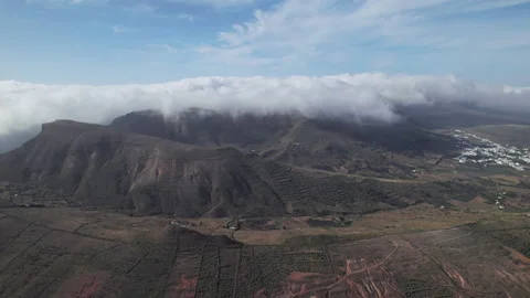 Timelapse flight over cliffs of Famara, Lanzarote island. Stock Footage 283640384