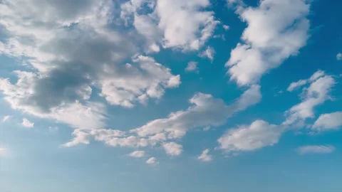 Timelapse of floating clouds on blue sky background Stock Footage 246670055