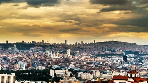 Timelapse of the floating dark clouds above Ankara city, Turkey Stock-Footage 115799821
