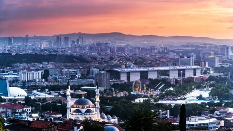 Timelapse of the floating dark clouds above Ankara city, Turkey Video stock 115805195