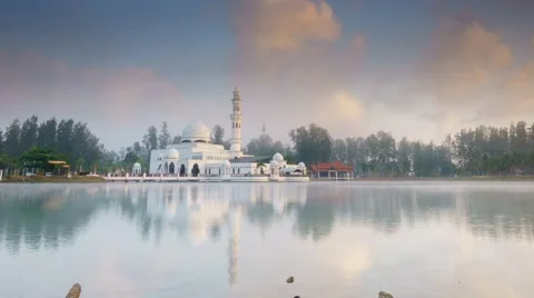 Timelapse Floating Mosque in Terengganu Stock Footage 61707958