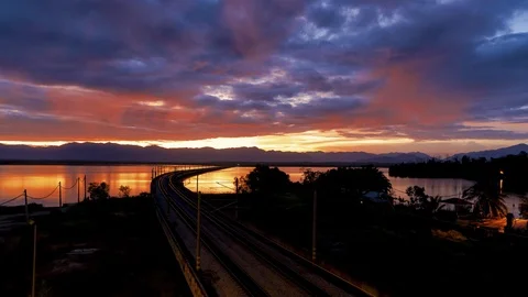Timelapse Of Floating Railway ,Malaysia Stock Footage 108441953