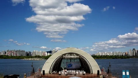 Timelapse Floating stage Han River 動画素材 80297181