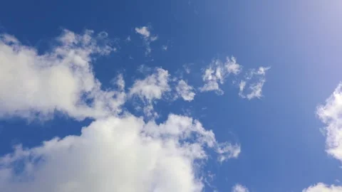 Timelapse of Fluffy clouds on blue sky Stock Footage 262978637