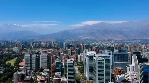 Timelapse of fly trough luxury district in Santiago, Chile Stock Footage 101956035
