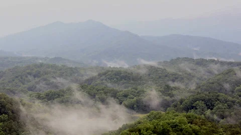 Timelapse fog rolling through Smokey Mountains 2 Stock Footage 35188974