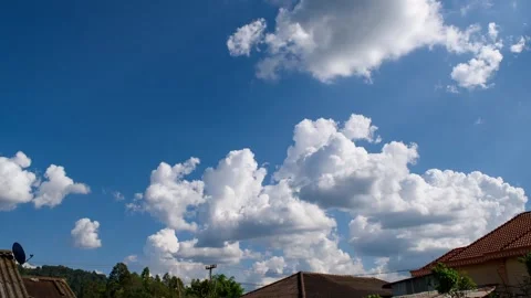 Timelapse footage cloud moving blue sky in daylight Stock Footage 242701959
